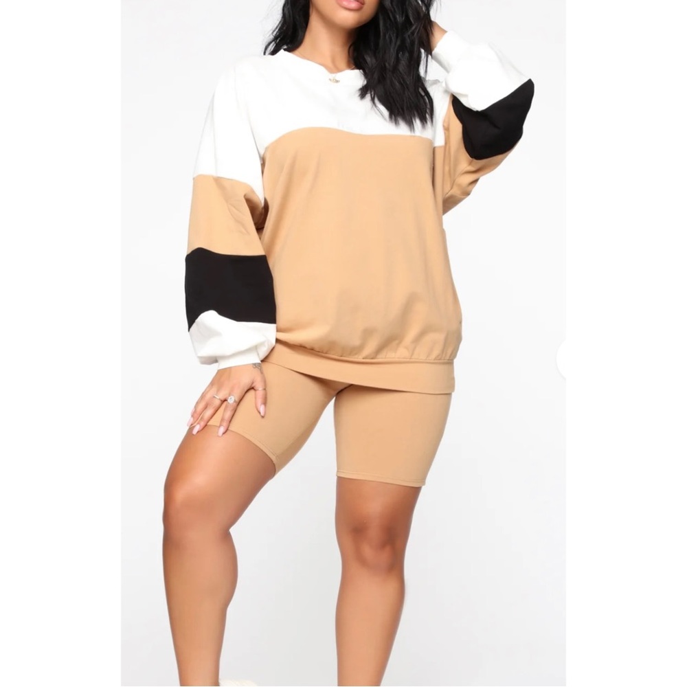 Fashion Nova Gotta Go Color-block Biker Short Set